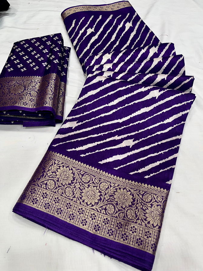 Wow Lehriya Dola Silk With Jecurd Border Saree Catalog